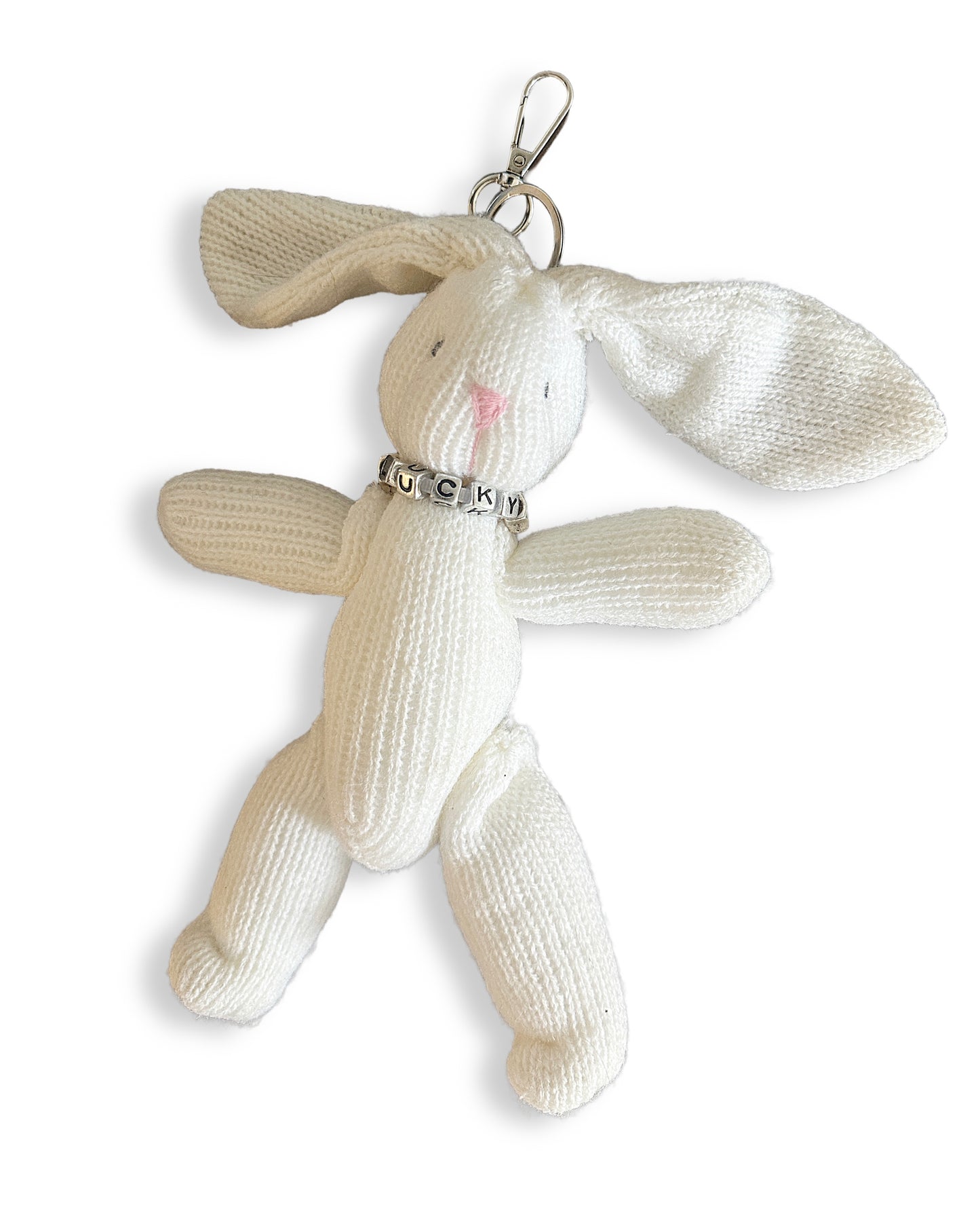 Vintage Lucky Bunny Plush Keychain