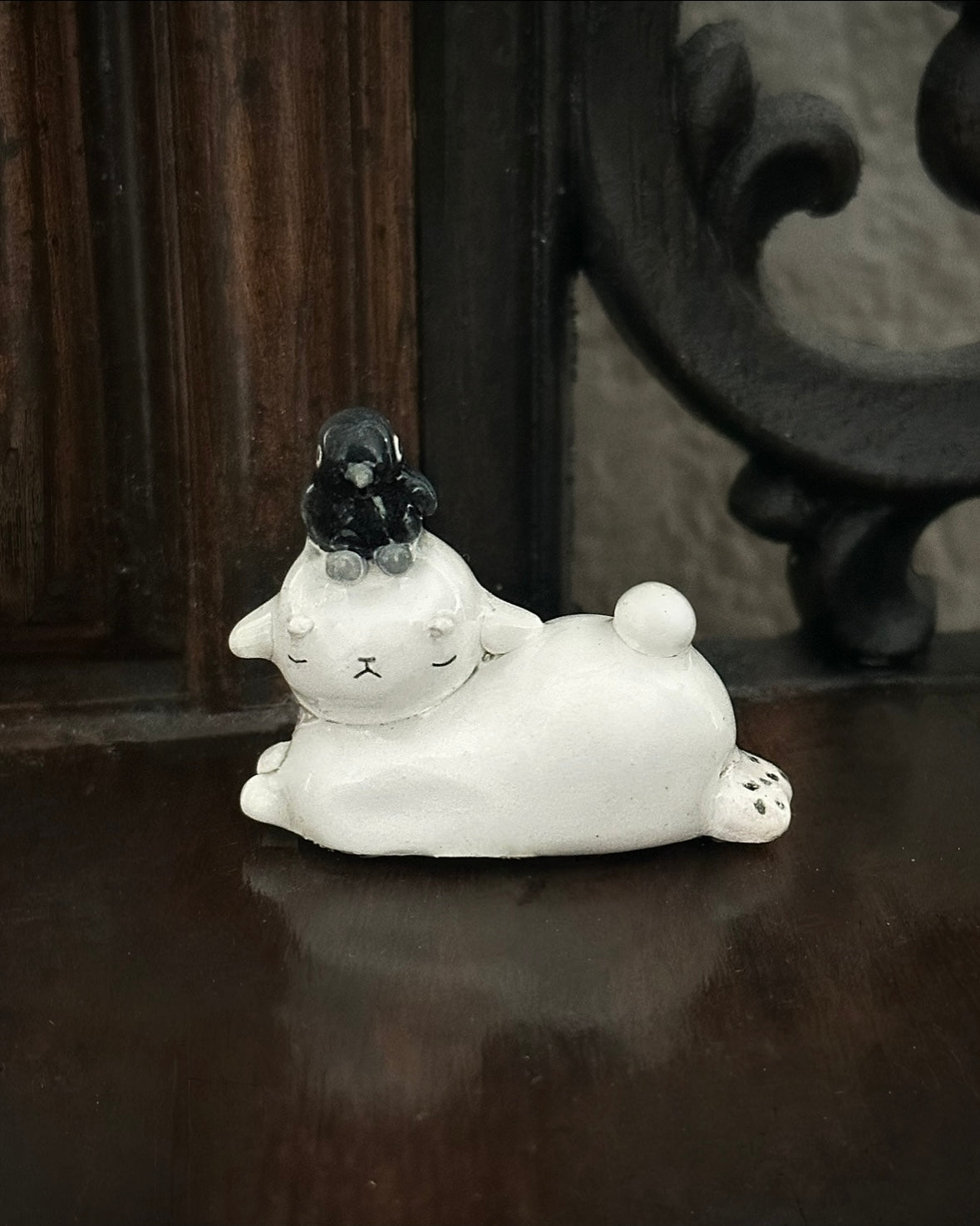 Sleeping Lamb & Crow Friend Trinket