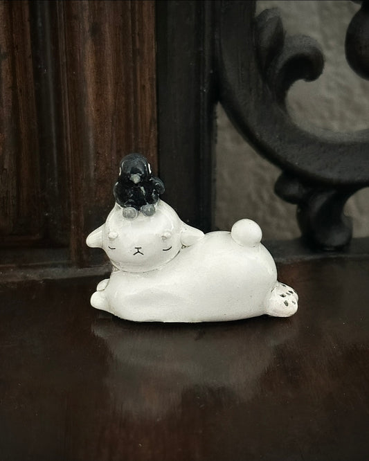 Sleeping Lamb & Crow Friend Trinket