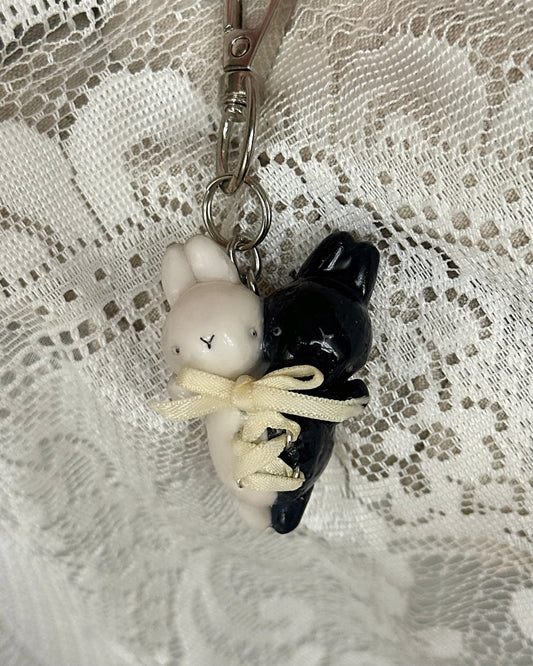 Yin-Yang Bunny Keychain