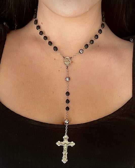 Vintage Reworked Rosary Choker Necklace