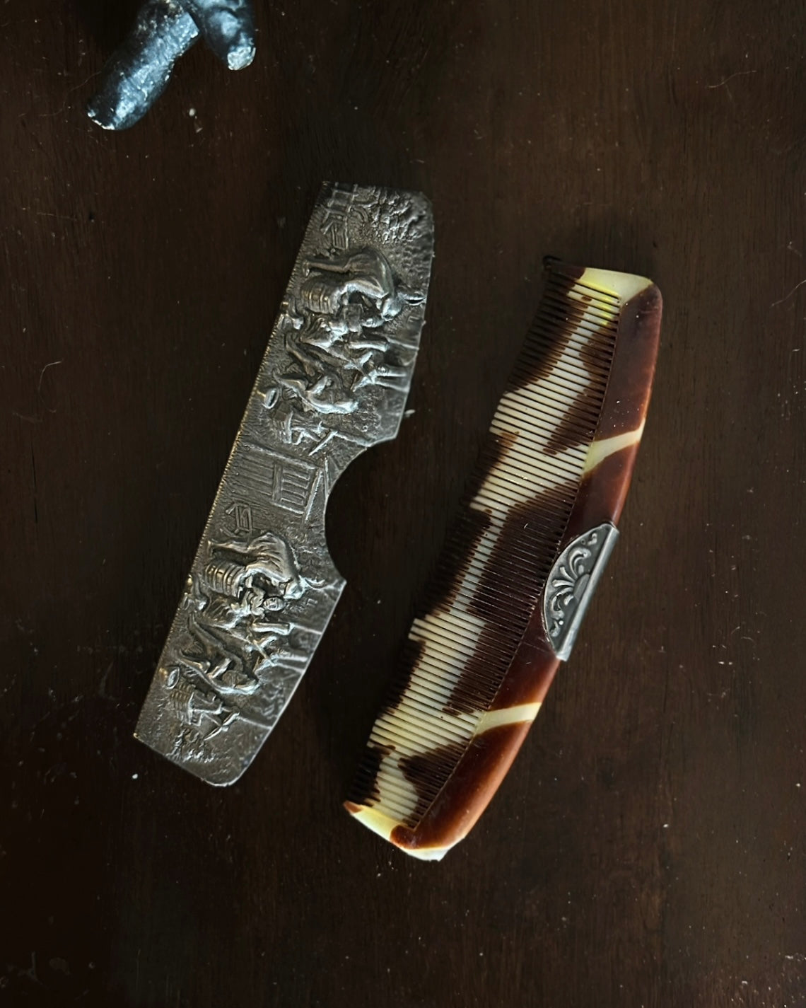Vintage Folding Pocket Comb with Case