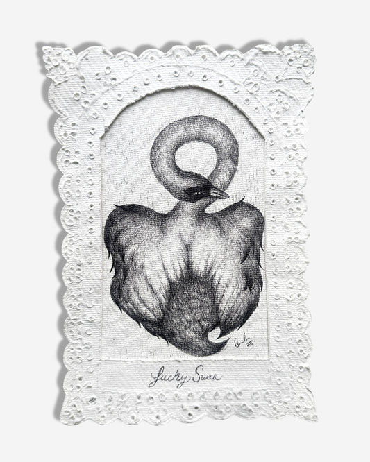 Lucky Swan Textured Artwork