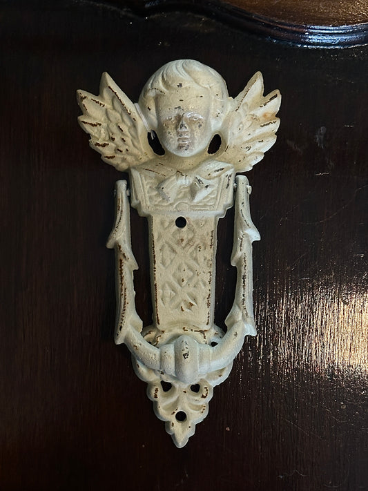 Vintage Cast Iron Cherub Door Knocker