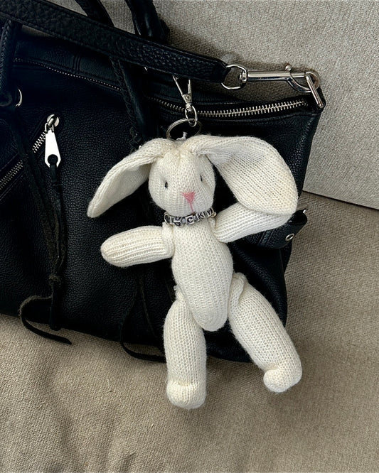 Vintage Lucky Bunny Plush Keychain