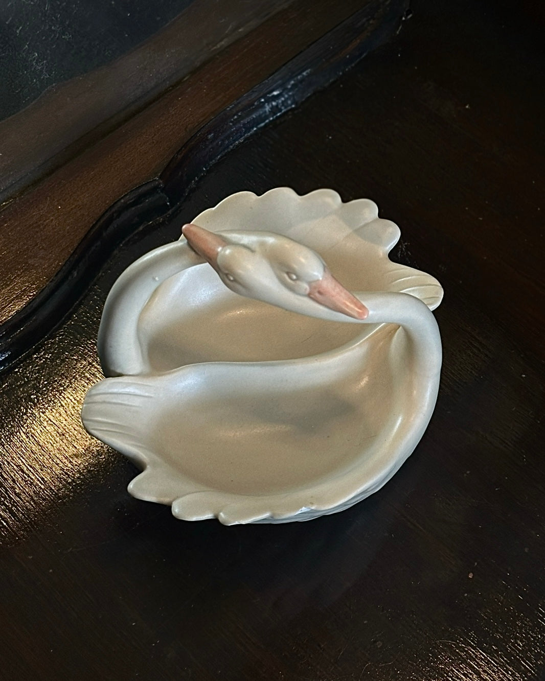 Vintage Double Swan Ceramic Dish