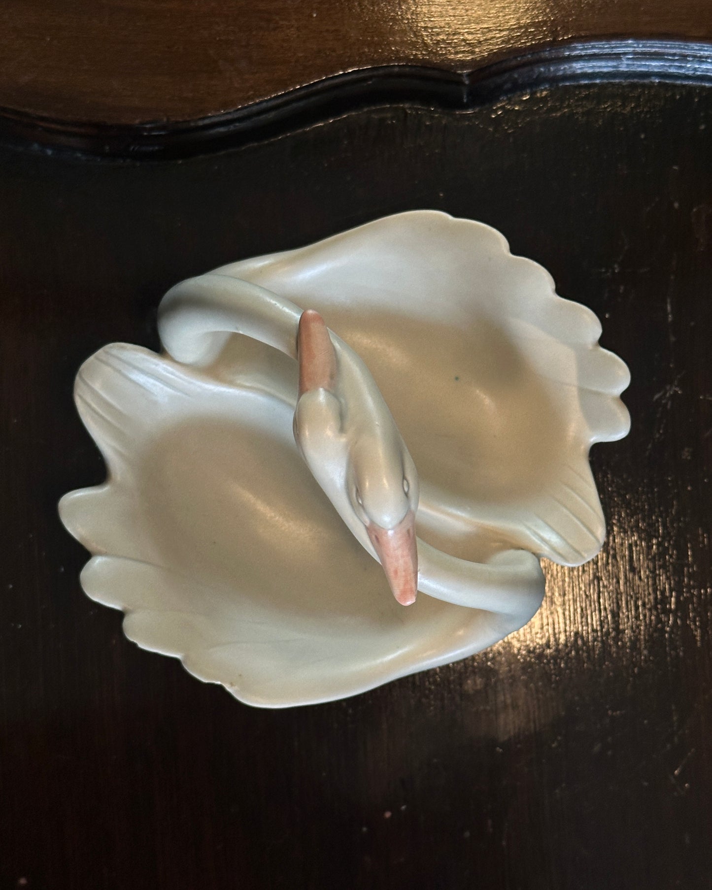 Vintage Double Swan Ceramic Dish